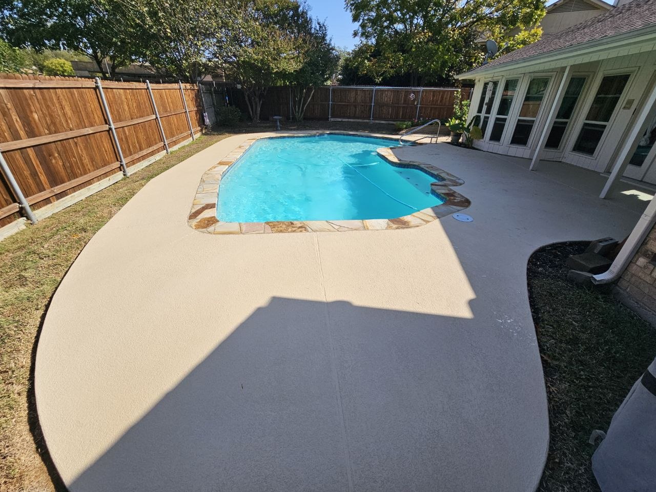 Pool equipment pad with pump, heater and plumbing inspected